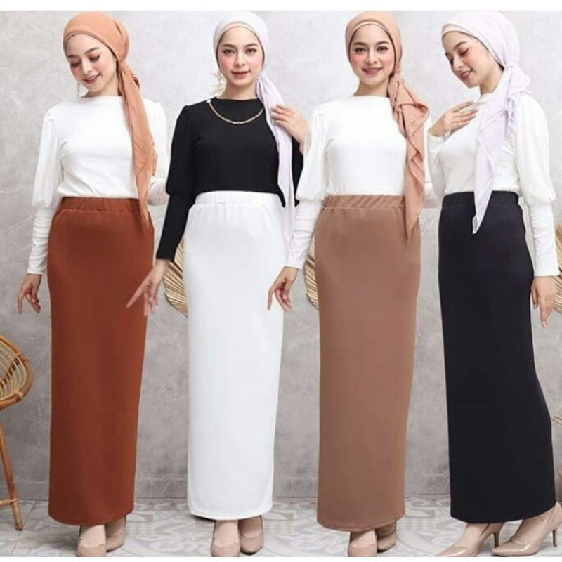 ROK SPAN SCUBA / ROK SCUBA PANJANG PREMIUM / MUSLIM SKIRT / ROK WANITA MUSLIM / ROK KERJA