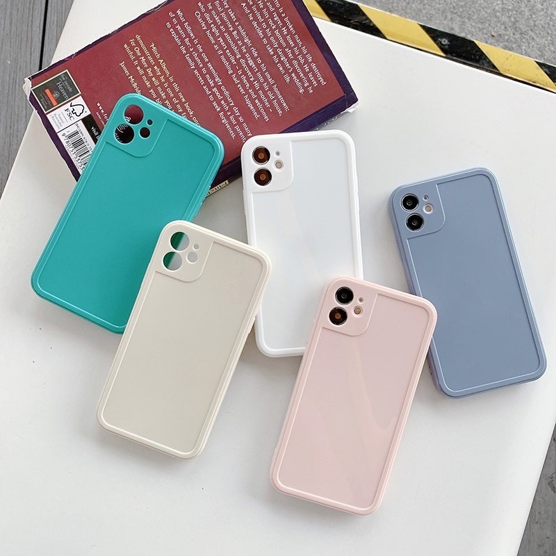 Soft Case Glossy Lens Cover Macaron iPhone 7 7+ 8 8+ X XR XS 11 12 PRO MAX