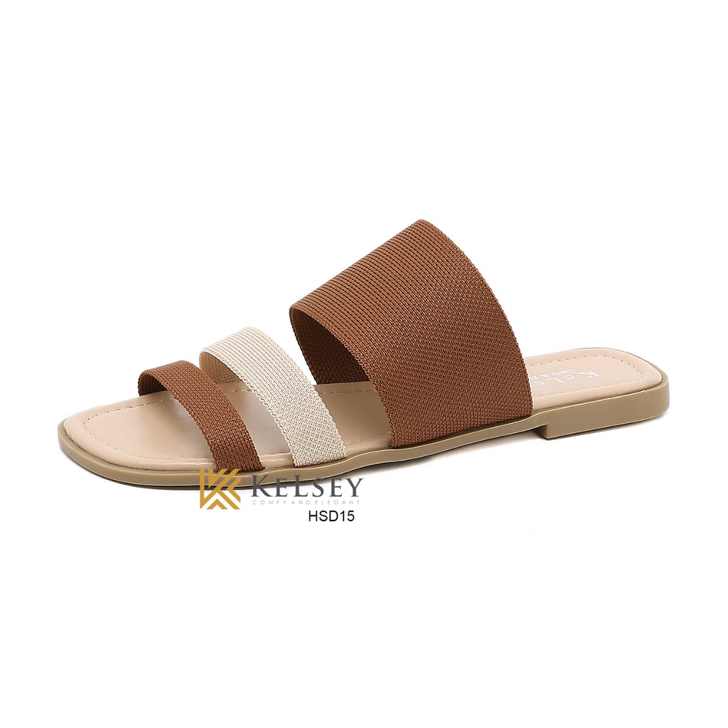 (GRATIS ALAS KAKI) NICOLE Sendal Kelsey Selop Wanita HSD15  / Sendal Kulit  Wanita  Sandal Slip Import