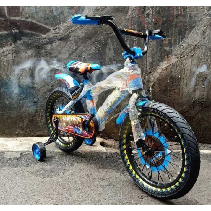 Sepeda Anak Laki Cowok BMX 16 Inch Michel Inverno Cars Ban Pompa Jumbo