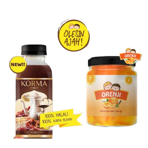 

Sirup Korma Kurma 325ml + Selai Olesinajah Orenji - Homemade