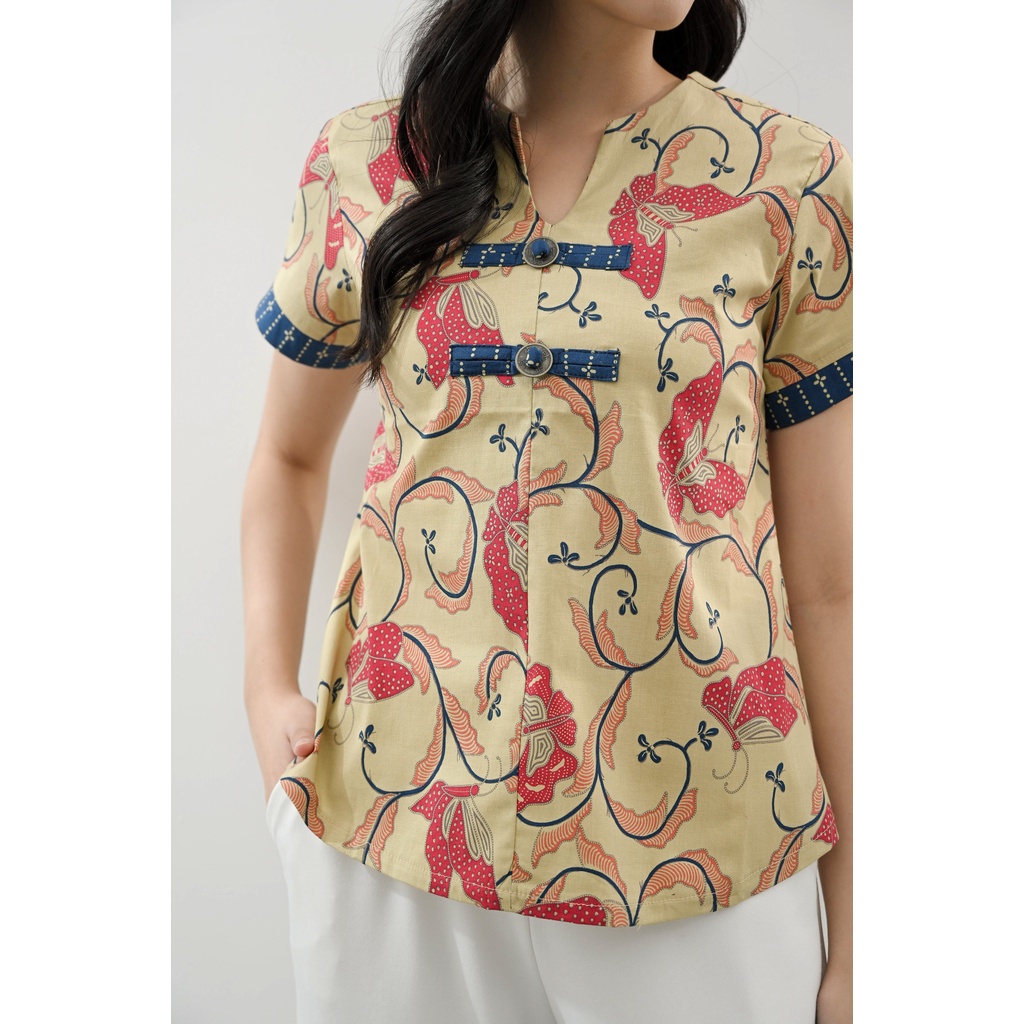 Atasan Batik 208 BON /Blouse Batik Wanita Modern/ Batik Wanita Jumbo/ Seragam Batik / Batik Family