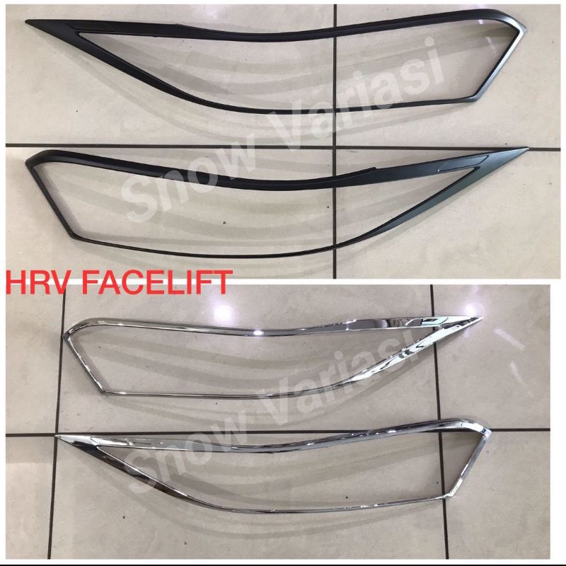 Garnish Lampu Depan Honda Hrv Facelift 2019 2022 Up Hitam Chrome