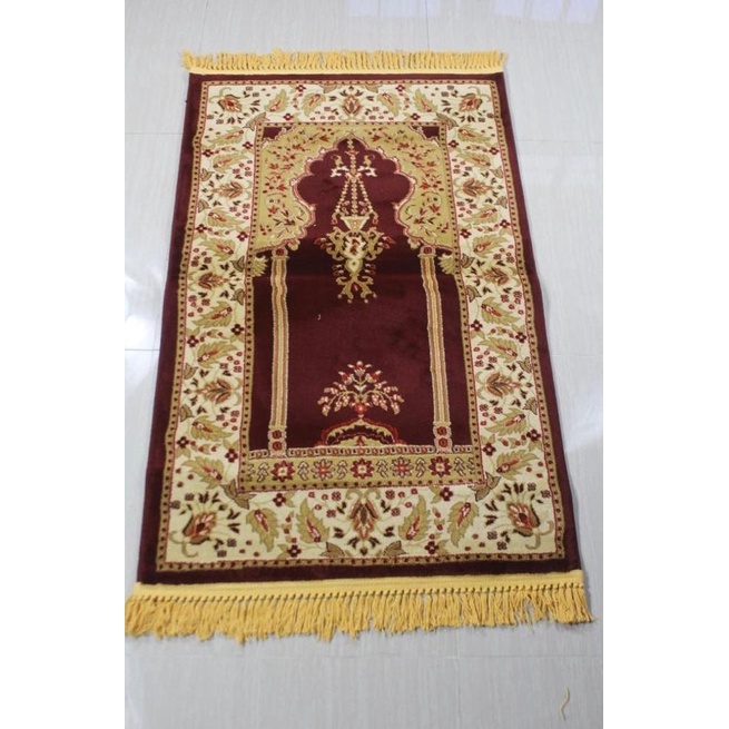 Sajadah Imam Turki Tebal Uk 80x120/Karpet Sejadah Turki Tebal Maroon