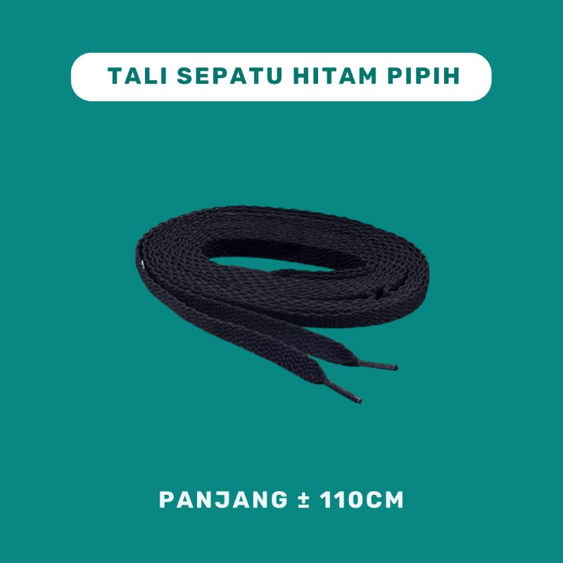 Tali Sepatu Pipih Hitam Tebal / shoe laces