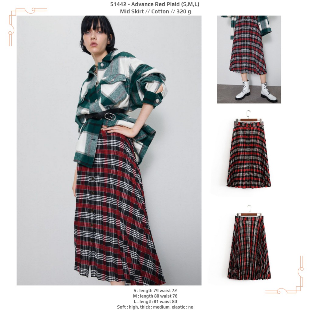 red plaid skirt medium