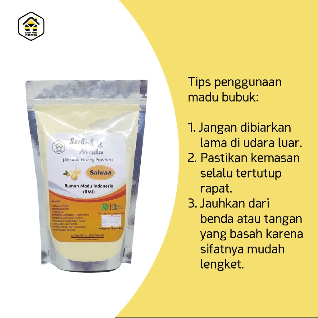 Honey powder | Serbuk madu murni | Madu bubuk murni | Bubuk Minuman Kemasan 250 Gram