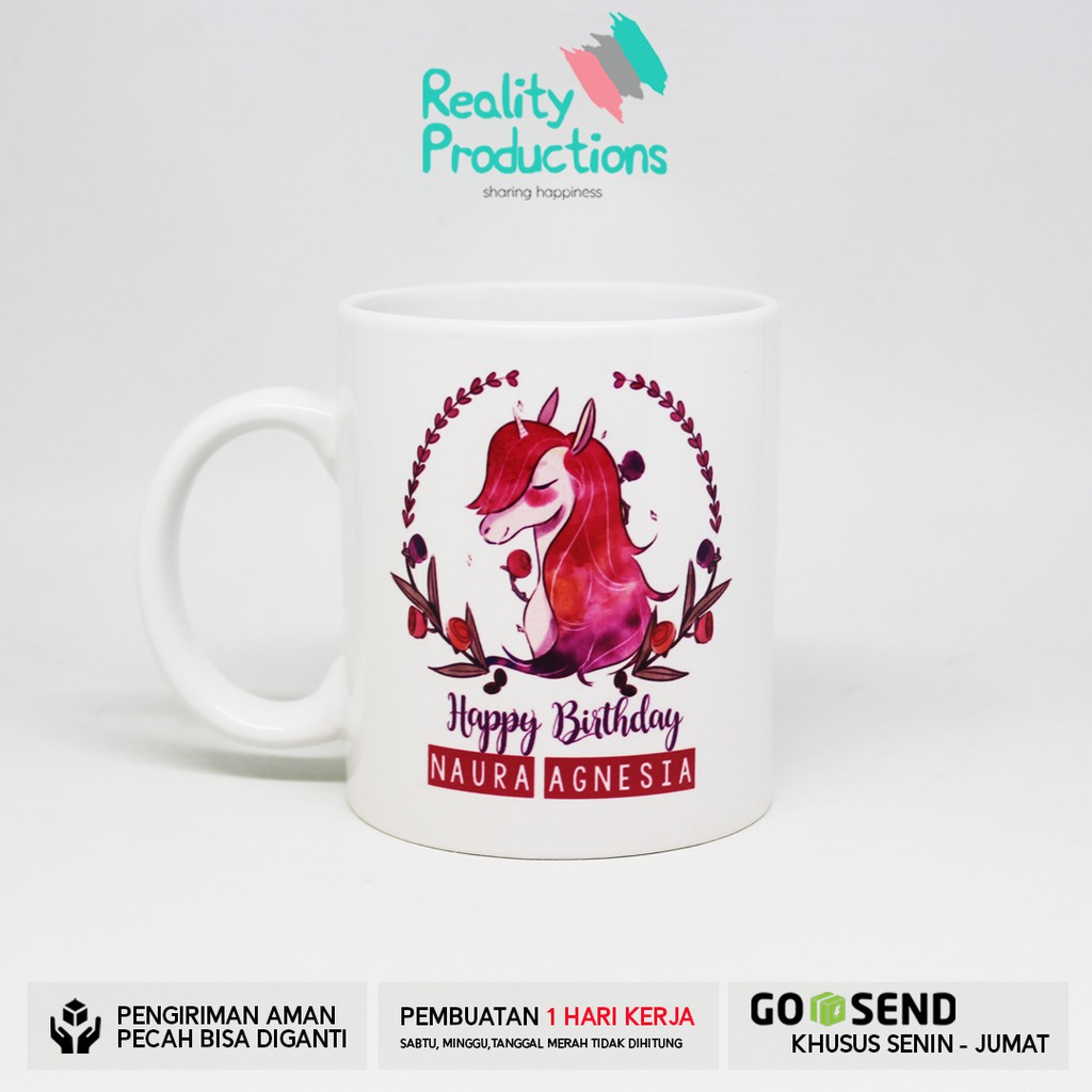 Mug Unicorn Watercolor untuk Kado Ulang Tahun