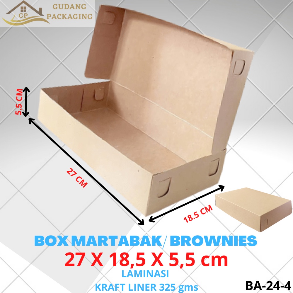 

BOX DUS KARDUS KOTAK DONAT BROWNIES KUE ROTI TEBAL 325gsm 27x18,5x5,5 cm FOOD GRADE#BB-24-4PE