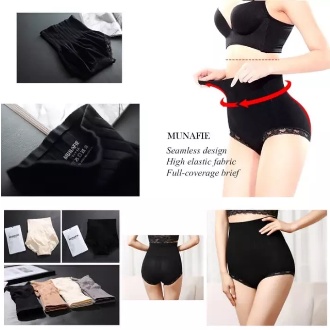 CELANA DALAM &amp; KORSET WANITA MUNAFIE - Korset Pelangsing Tubuh Cewek Low Waist, BOXER, RUMBAI BUNGA