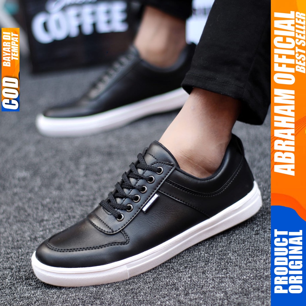 ABRHM x TIAGO Sepatu Kasual Pria Sepatu Pria Casual Sneakers Cowok/Cowo Ori Sepatu Casual Kulit Pu Sepatu Kerja Kantor Semi Formal Anti Slip Kuliah Kondangan Gaya keren Kekinian Murah Terlaris