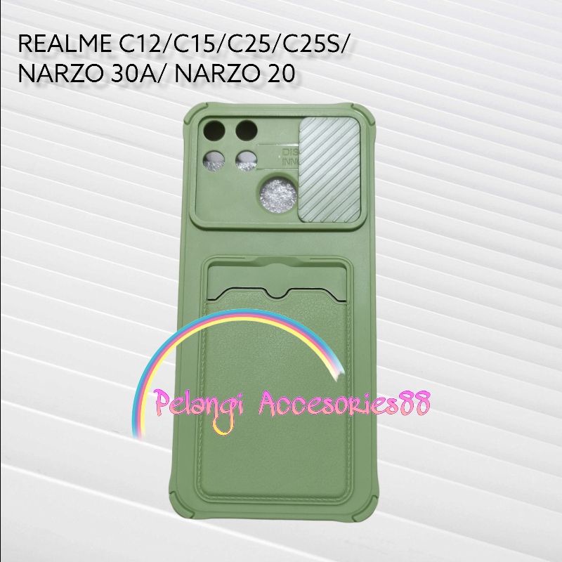 CASE REALME C12 / C25 / C25S / NARZO 30A / NARZO 20 CASE SOFTCASE SLEDING WARNA WARNI SLOT CARD