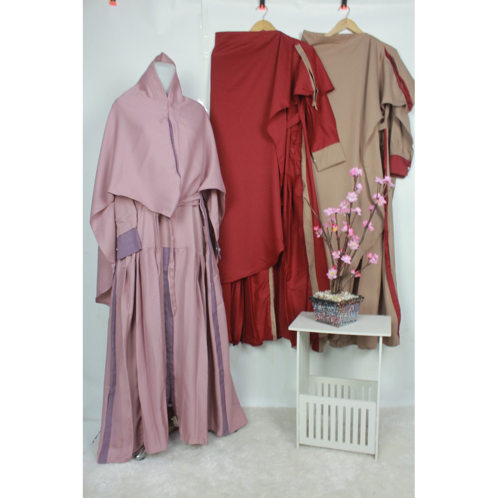 Gamis set khimar wollycrepe set ZIGNA rempel bawah muslim clothes woman appareal fashuion ootd new