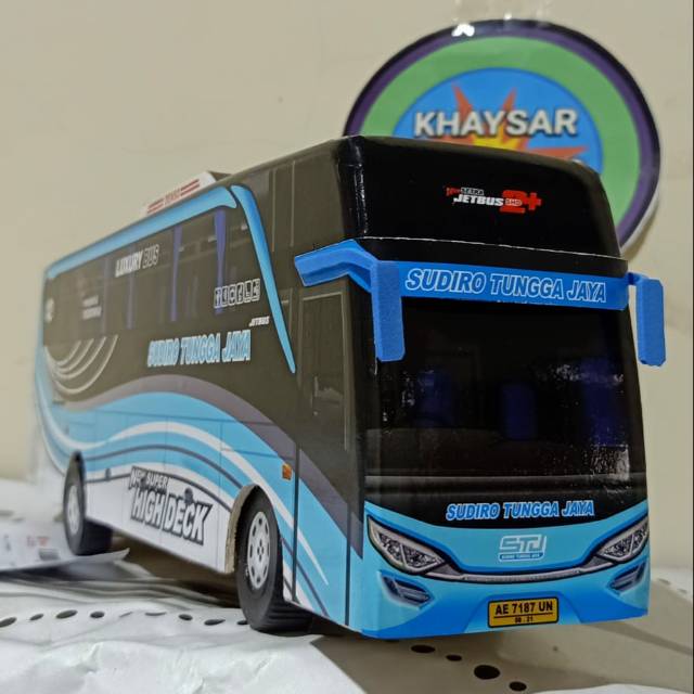 Miniatur bus sudiro tunggal jaya STJ (BIRU)