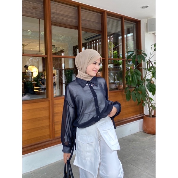 OUTER CHIFFON SABILA / CARDIGAN TRANSPARAN / KEMEJA KANCING / SHIRT TRANSPARAN / CARDIGAN KANCING