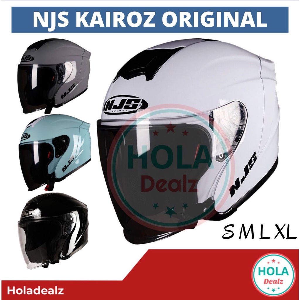 HELM NJS KAIROZ PUTIH NJS KAIROZ WHITE BLACK DOFF KAIROZ GREY GLOSSY KAIROZ PUTIH PINK GARUDA KAIROZ HALF FACE FULL FACE ORIGINAL