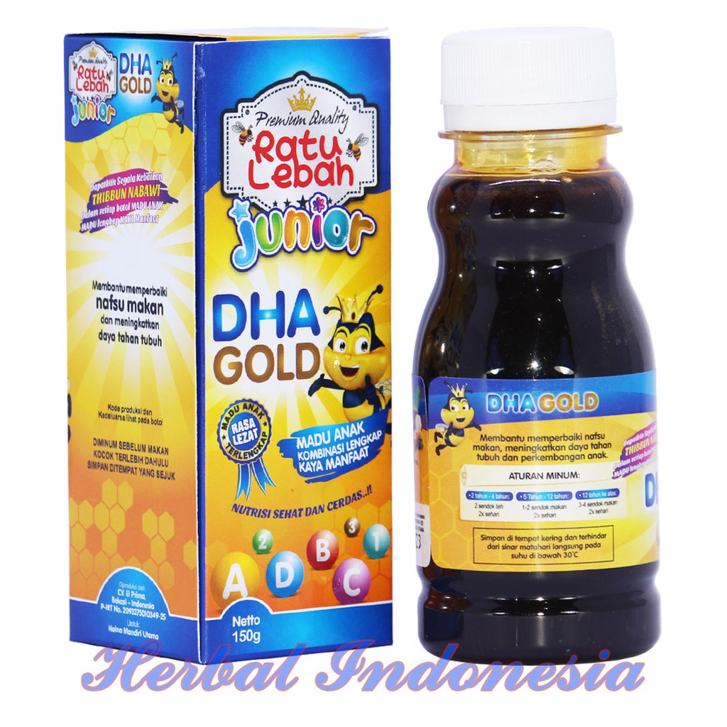 Madu Anak Ratu Lebah Junior DHA GOLD plus Omega 3 DHA Gold Ratu Lebah