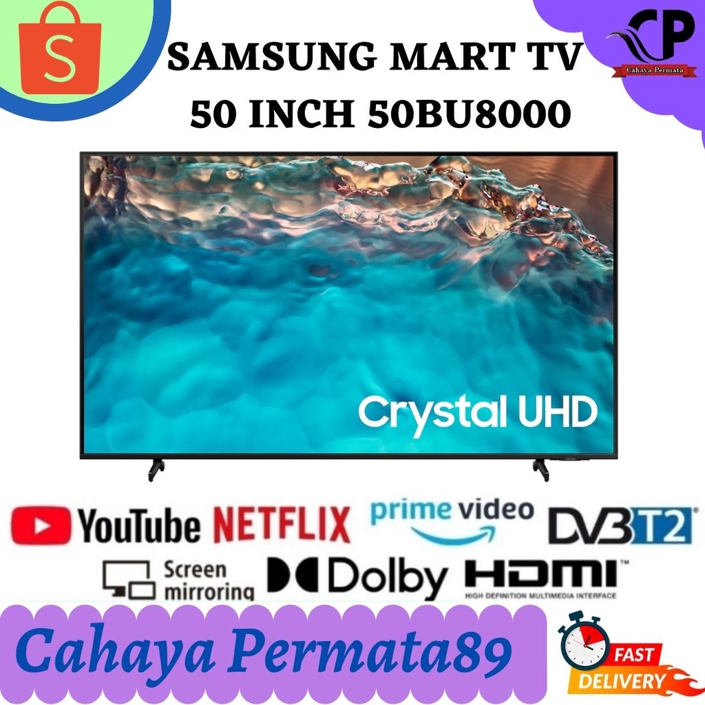 SAMSUNG 50BU8000 UHD 4K MART TV 50 INCH UA50BU8000 NEW 2022 / 50AU8000