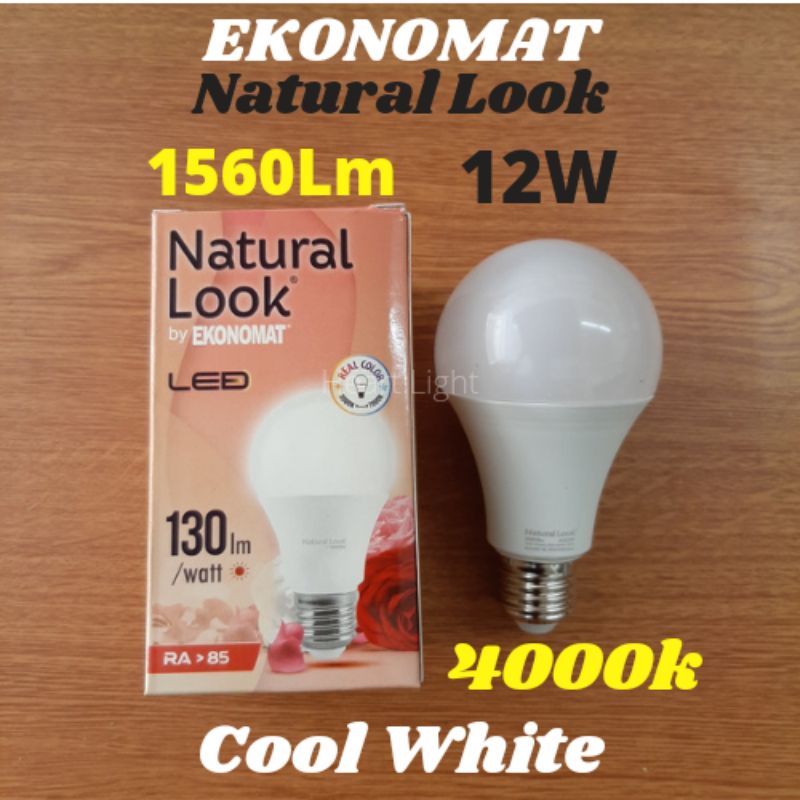 LAMPU LED EKONOMAT NATURAL LOOK 12W 4000K COOL WHITE 1560LM/LAMPU LED 12WATT COOL WHITE
