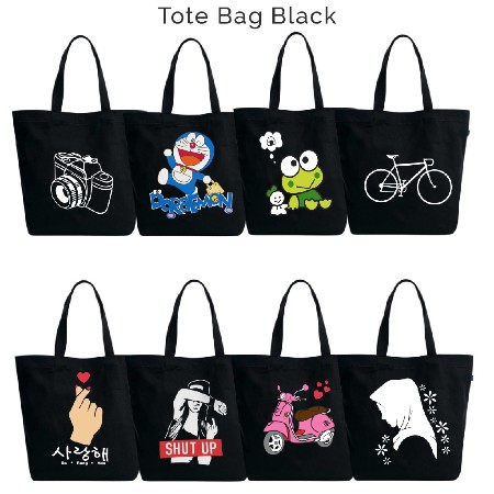 [FLY-ON] D003 TAS TOTE BAG WANITA RESLETING TOTEBAG KPOP TAS KANVAS KAIN KARAKTER TOTEBAG MOTIF 4