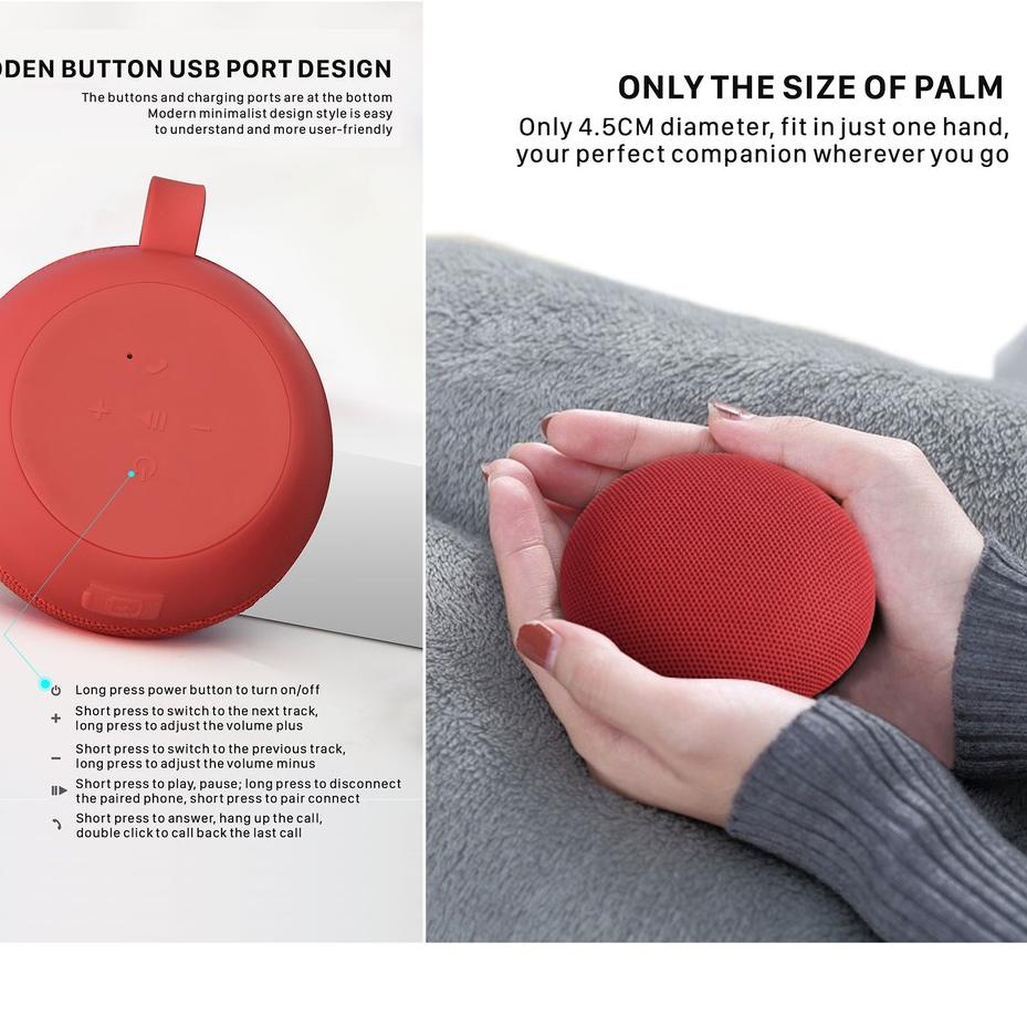 2022 KiiP Wireless Sakumini Y6 Round Bluetooth Wireless Speaker NSW2