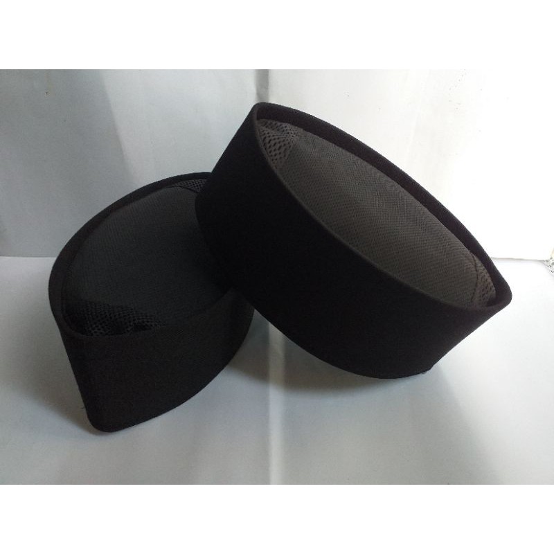 PECI SONGKOK HITAM AC/BAHAN KAIN WAFER/PECI HITAM /KOPIAH HAJI