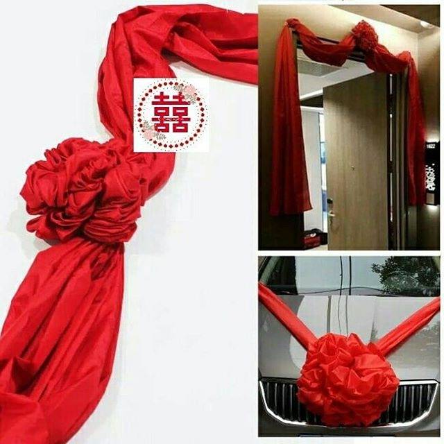Kain pintu pengantin / kain dasar merah pengantin