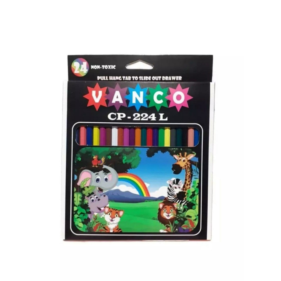 PENSIL WARNA PANJANG MERK VANCO ISI 24 BLACK