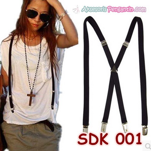 Suspender Pesta Hitam Pria l Aksesoris Tali Baju Bretel Kecil- SDK001