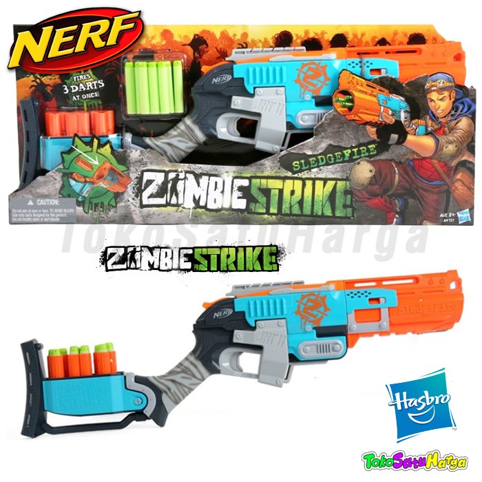 Nerf Zombie Strike Sledgefire Blaster Pistol Original Hasbro