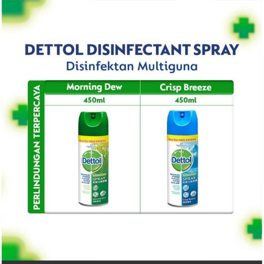 Dettol Disinfectant Spray 450 ml / Dettol Crisp Breeze/Morning Dew Disinfectant Spray (450ml)