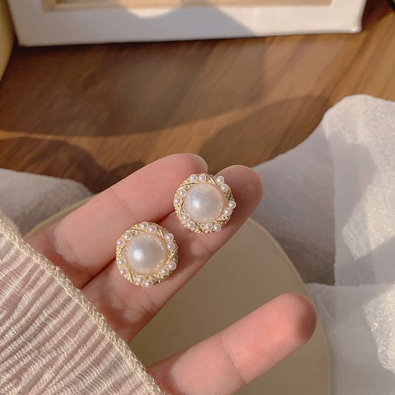 Anting Tusuk Model Mutiara Bulat Bahan Silver 925 Untuk Wanita