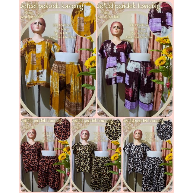 Stelan celana pendek //Setcel pendek //Baby doll Bali //Setcel Rayon Bali //Set Pajamas