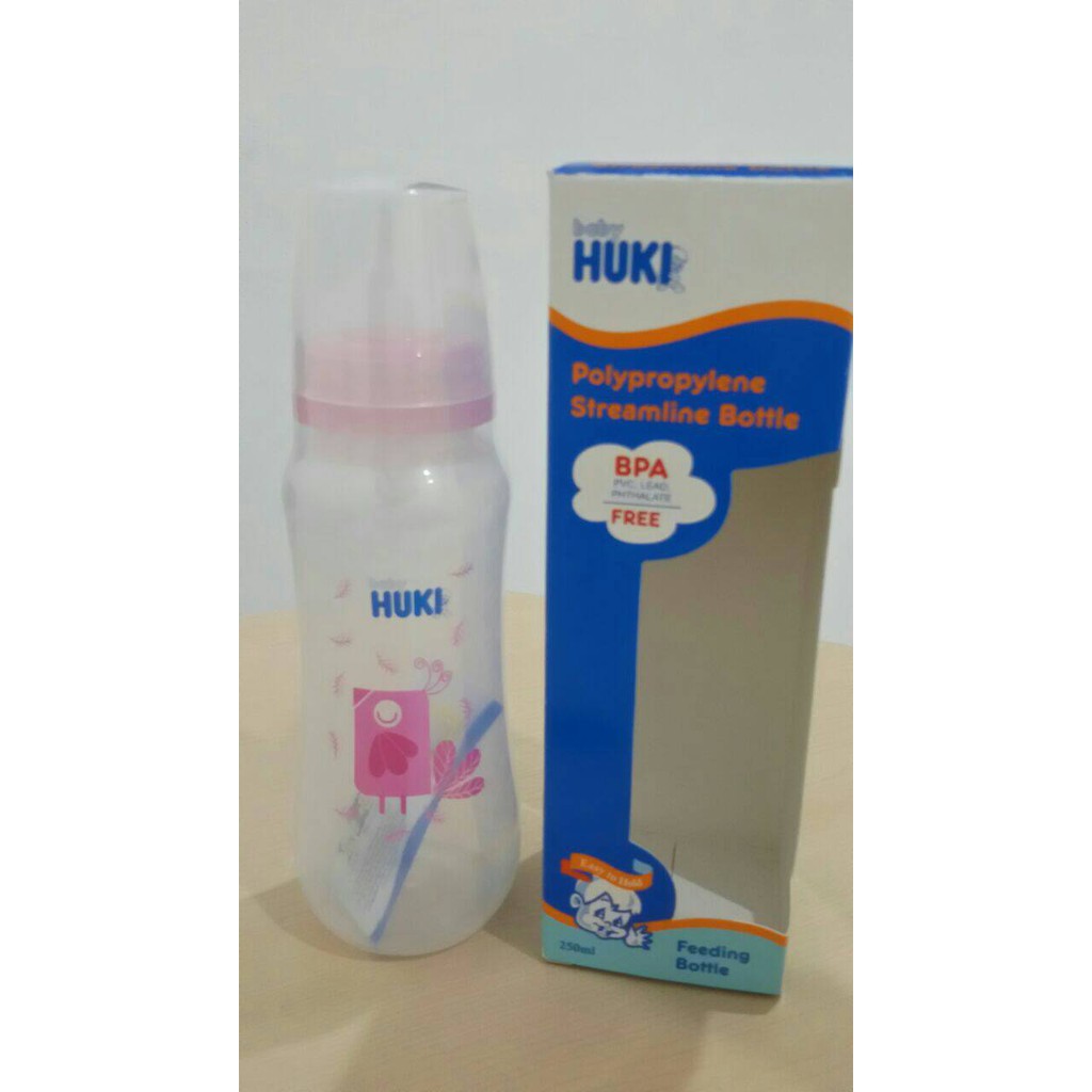 Botol susu bayi Huki PP streamline 250 ml dot ortho gepeng bpa free #229