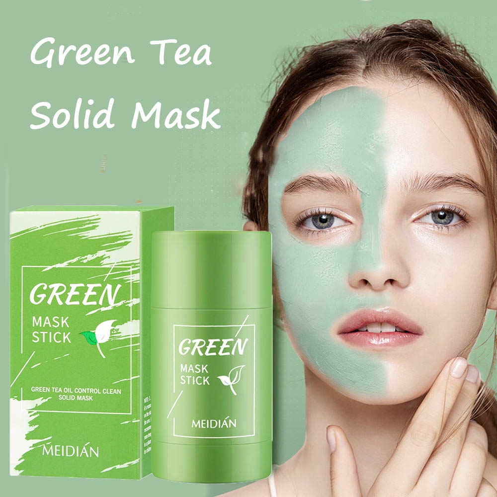 Green Mask Stick Original Green Tea Masker Wajah Pembersih Penghilang Komedo Wajah Ekstrak Teh Hijau