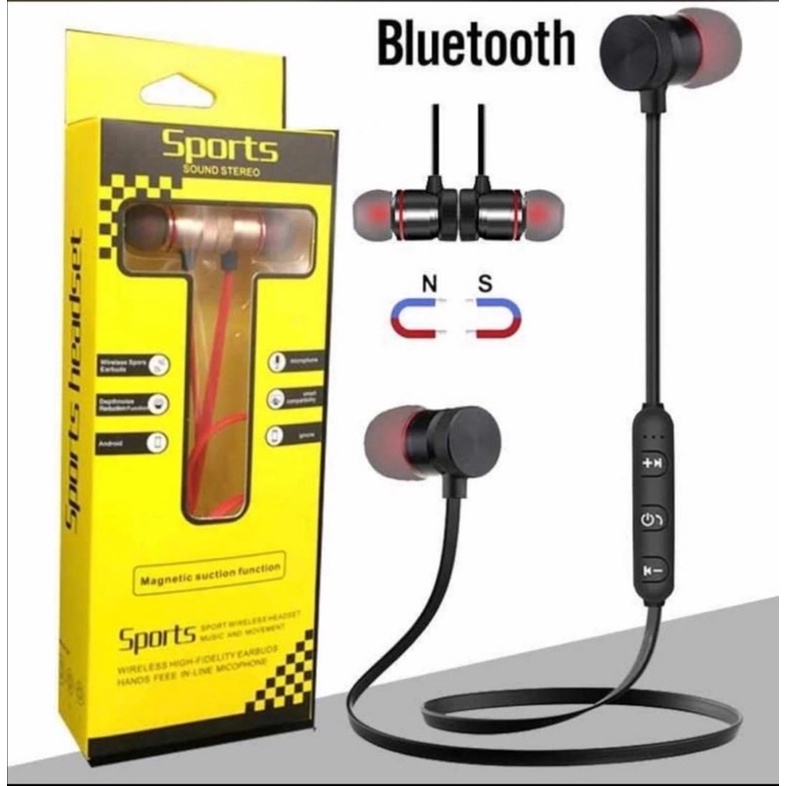 Headset Bluetooth Sport Magnetic Stereo Music and Call