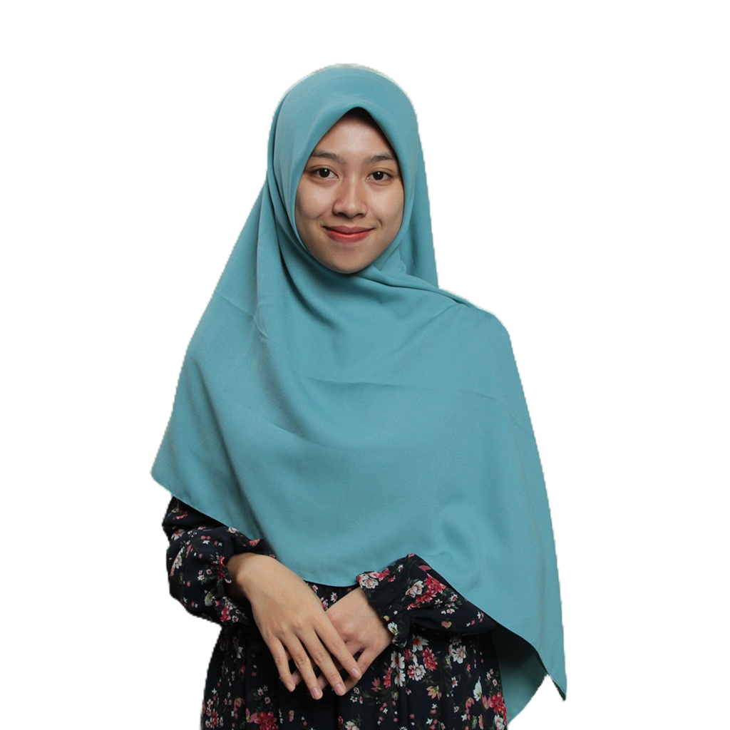 Kakania Hijab Jilbab Shafira Segiempat Wollycrepe Biru Wardah