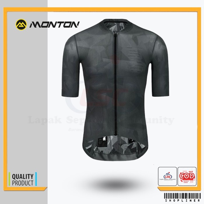 Jersey Sepeda Monton SHADOW GREY Cycling Short Roadbike Sleeves Gowes - S