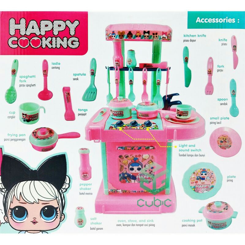 ( BISA COD ) MAINAN ANAK ALAT MASAK DAPUR SET - KITCHEN SET HAPPY COOKING LOLL SURPRISE BP9632