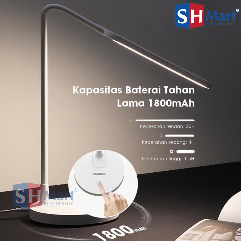 SAMONO LAMPU MEJA LED 3 TINGKAT LEHER FLEKSIBEL PUTIH SW-DL10