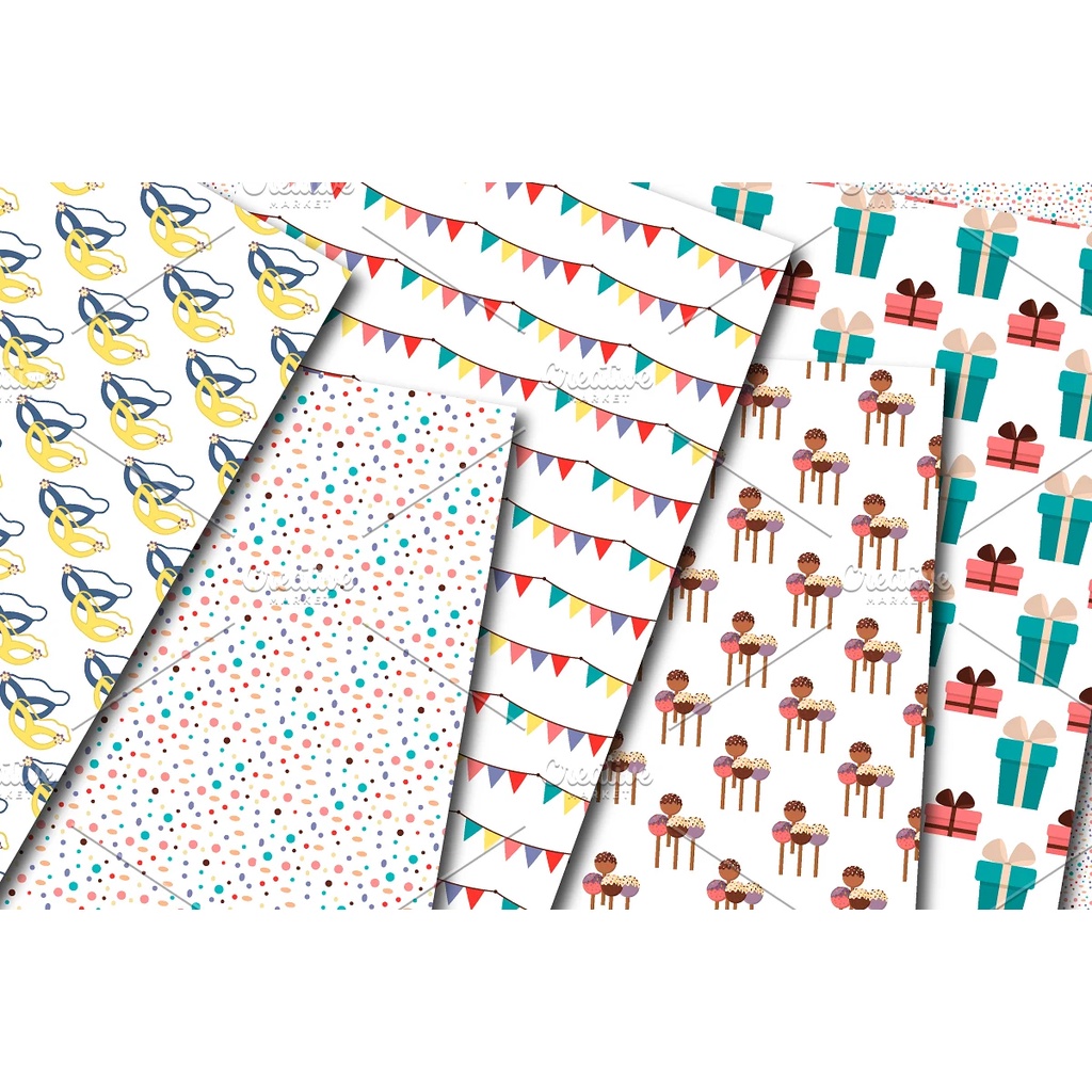 Happy Birthday Seamless Patterns