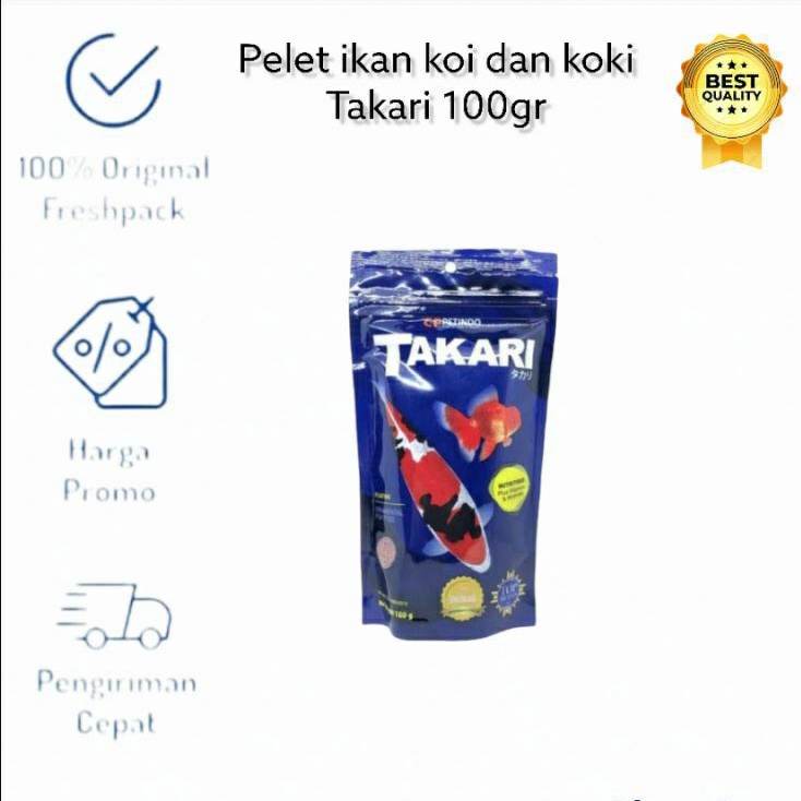 Takari Mix 1mm 100gr Pelet Ikan Koi Koki Makanan Ikan Hias