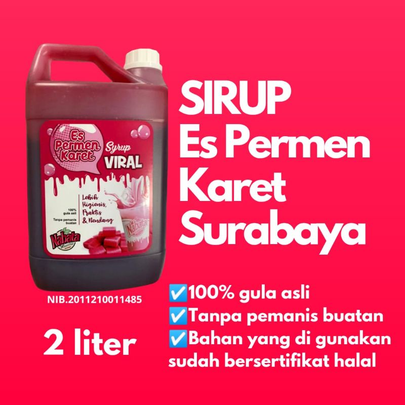

Biang Sirup Es Permen Karet Viral Surabaya 2 Liter