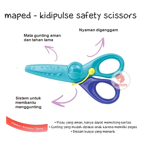 Zoetoys Gunting Maped - Kidipulse Kidicut Koopy Panda Security Safety Training Scissors Scissor Gunting Belajar Menggunting Anak 2 tahun