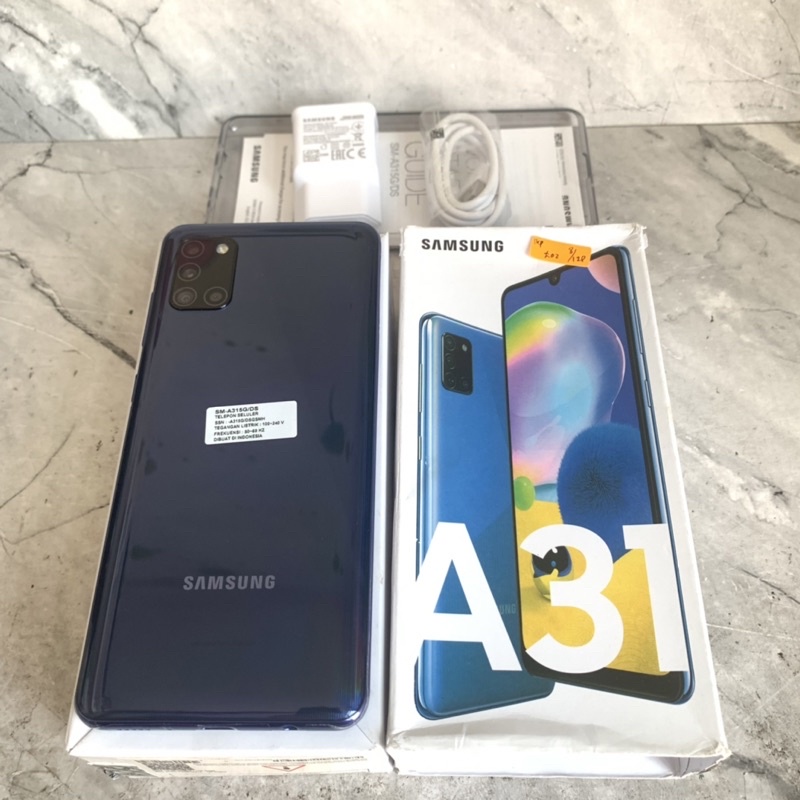 Samsung A31 ram 8GB 128GB Blue Bekas - Fullset Resmi- second