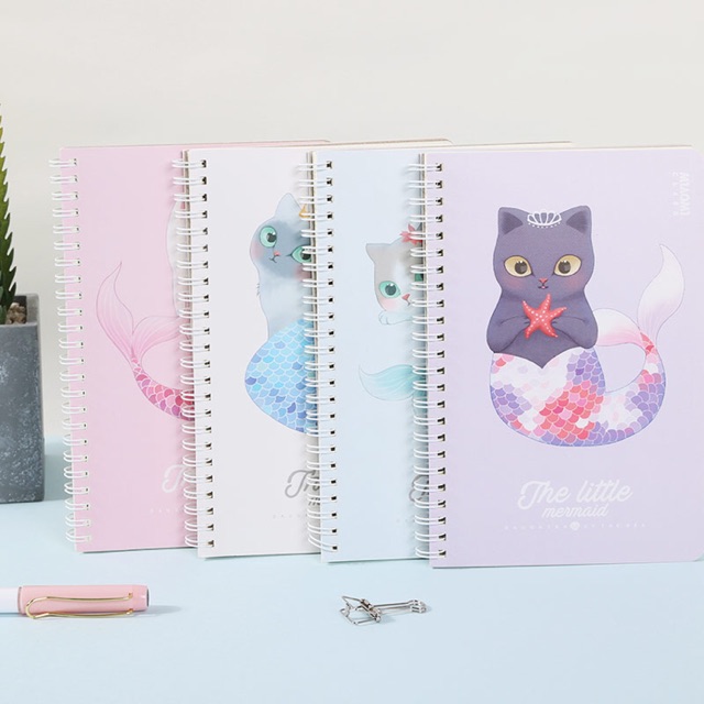 

Mermaid Cat Spiral Ruled Notebook A5 / Buku Catatan Agenda