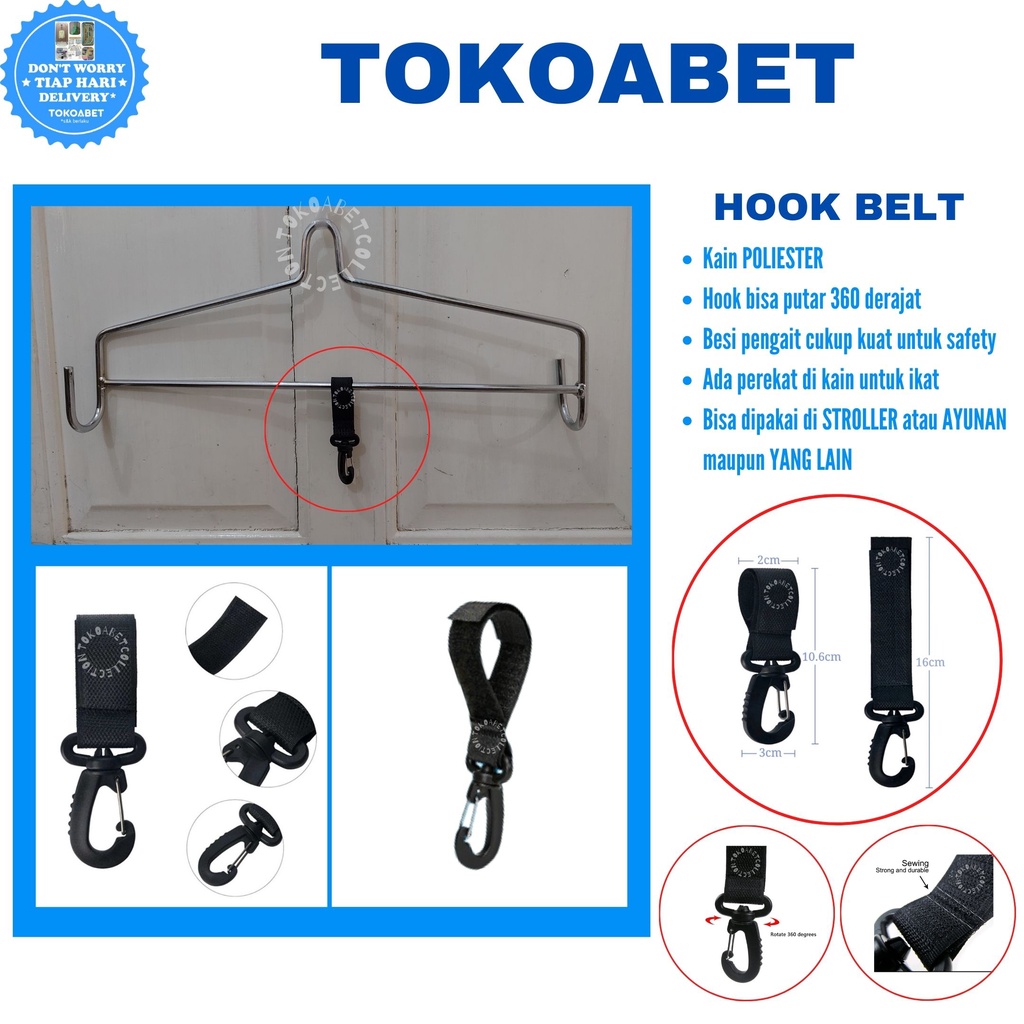 Hook Belt gantungan hook dipakai di stroller baby kereta dorong bayi anak maupun ayunan bayi TOKOABET