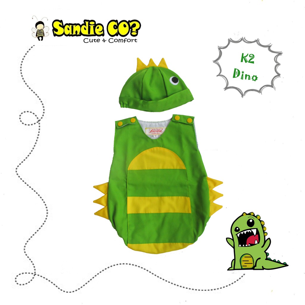 Kostum Baju Bayi Anak Dinosaurus Jumper Romper Karakter Binatang