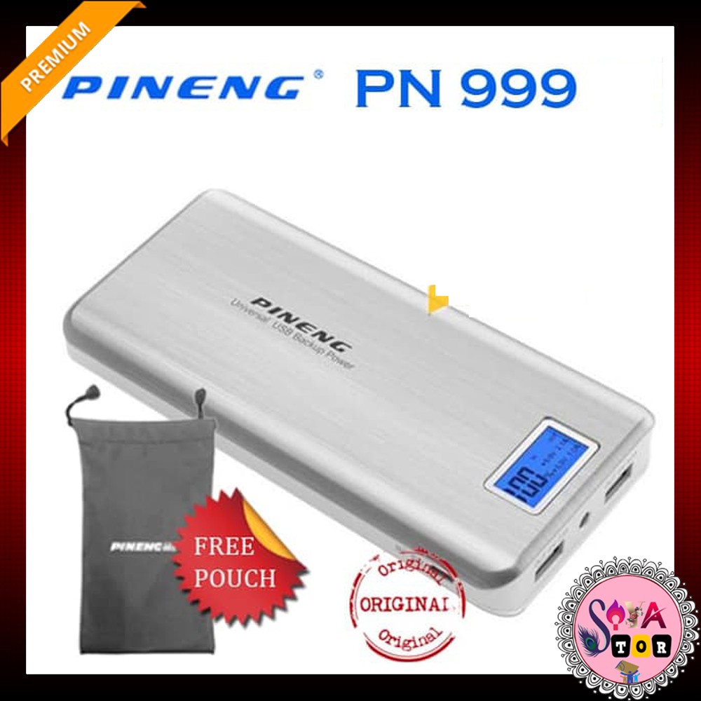 Powerbank Pineng PN-999 20000 mAh Gold utk Xiaomi Samsung Asus Iphone Portable Powerbank TERBARU