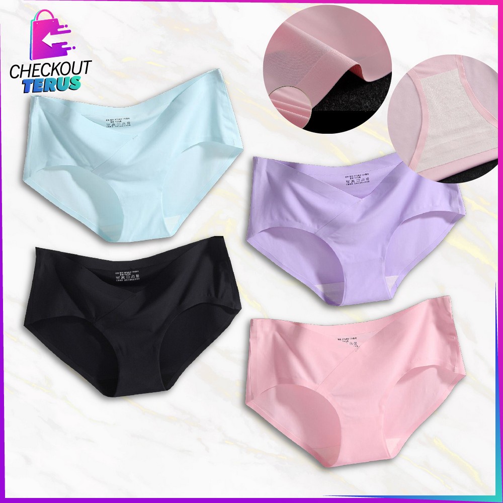 CT P37 Celana Dalam Seamless Wanita V Shape Low Waist Panties CD Wanita Polos Kolor Perempuan Underwear Wanita